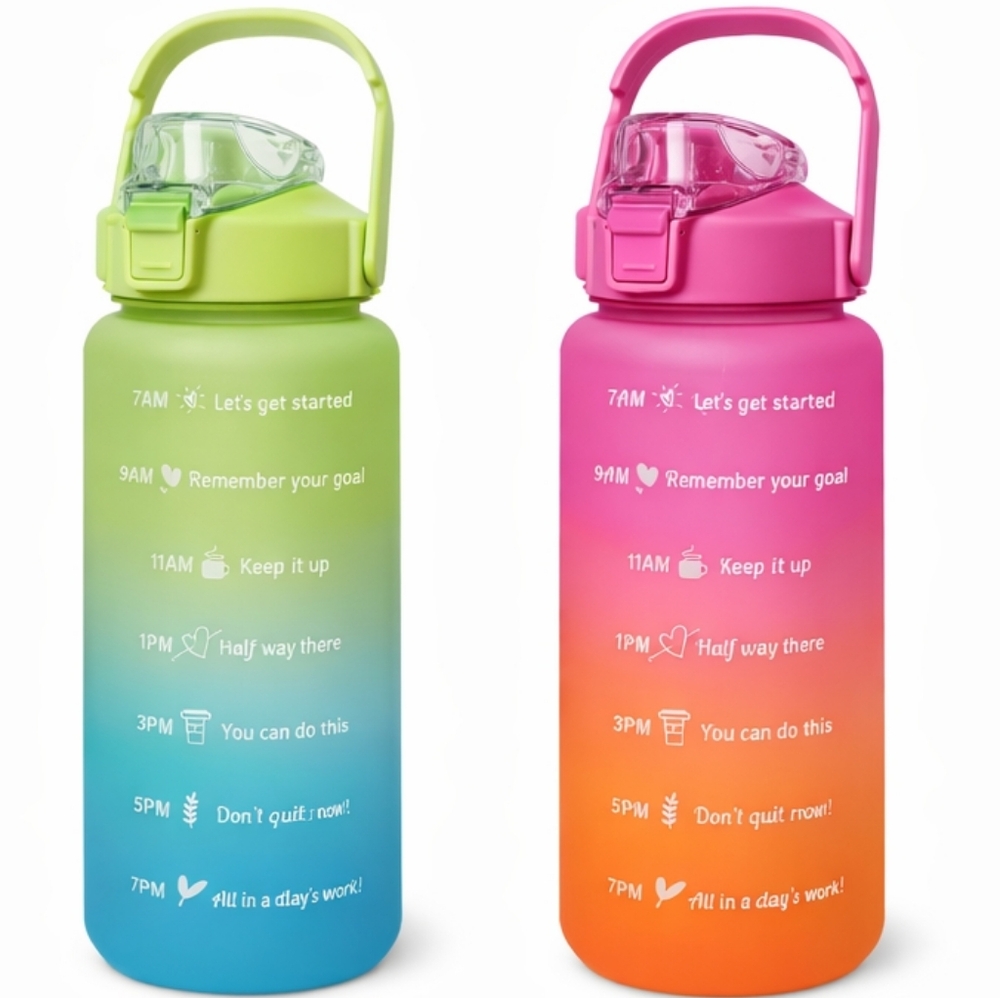 42oz Jumbo Motivational Water Bottle | Time Marker | Leakproof Flip Lid | Gradie